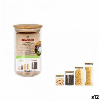 Barattolo Quttin in Vetro Borosilicato, Tappo Bambù‑Silicone, 850 ml