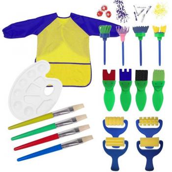 Children's Art Seal Stamp and Sponge Brush Set