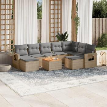Conjunto de Sofás de Jardín Torana 10 Pzas Beige