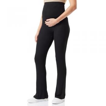 MamanLuxe – Leggings évasés en jersey maternité, modèle Mamalicious36, noir