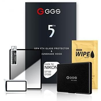 Larmor 5th Generation Screen Protector with Sunshade for Nikon D7100/D7200