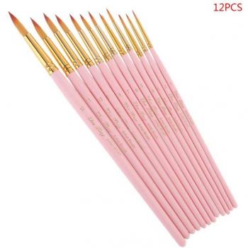 12Pcs Round Pointed Spike Tip Paintbrushes for Artists