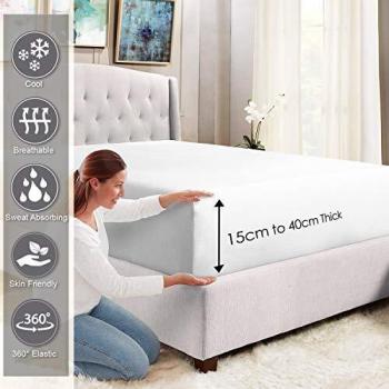 Drap Housse Satin Doux 200x200 Blanc