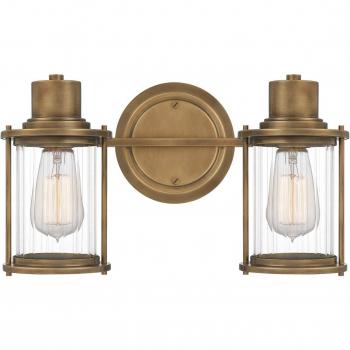Aplique de Pared Riggs 2 Luces, IP44, Latón Antiguo
