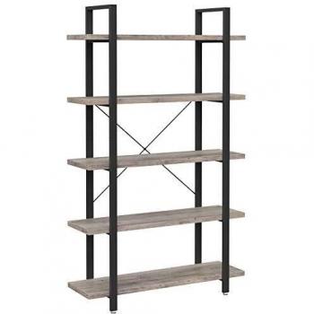 5-Layer Bookshelf, Greige and Black