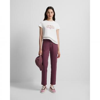 Pantalón morado con bolsillos cargo y cierre de botones para mujer (Silbon)