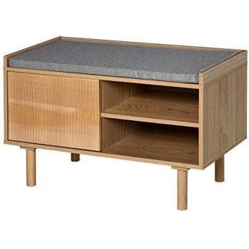Scarpiera in Legno con Panca e Mensola 80x40x49.5cm
