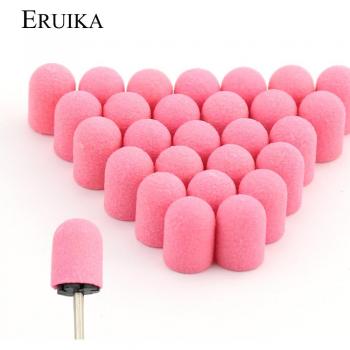 50pcs 10x15mm Pink Rubber Sanding Caps for Nail Files