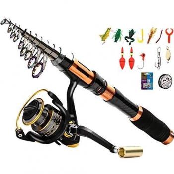 BNTTEAM 2.4M Fishing Rod with Reel and Accessories
