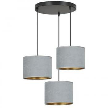 Luminaire Hilde Epikasa, Acier Poudré, Tissu Noir et Gris, 42x100x50 cm
