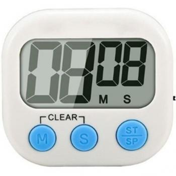 Temporizador de Pie en Blanco: Reloj Digital, Cuenta Atrás y Alarma Fuerte