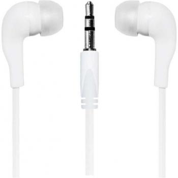 Auriculares Intrauditivos Estéreo con Conector Jack 3.5mm, Almohadillas de Silicona, Color Blanco