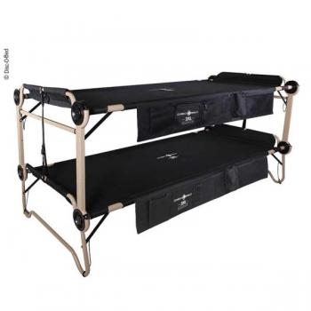Disc-O-Bed 2XL Feldbett mit Seitentaschen in Schwarz