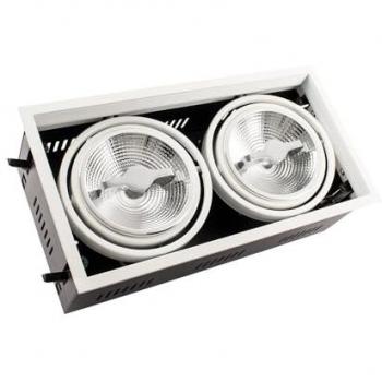 Einbaustrahler LED 30 W Schwenkbar Kardan AR111, Dimmbar, 315×155 mm Ausschnitt, No Flicker, Warmweiß 2700 K