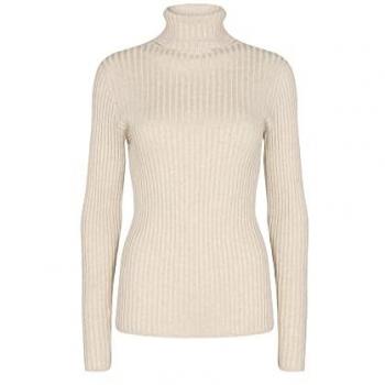 SC‑DOLLIE 483 – Slim Fit Langarmpullover in Ecru Melange, Größe M