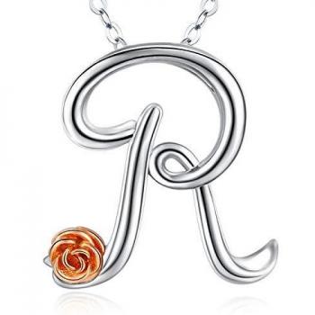 Pendentif Initial Script Cursif Argent Sterling