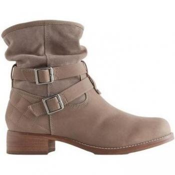 Brown Mink Leather Slouch Ankle Boots – Regular Width