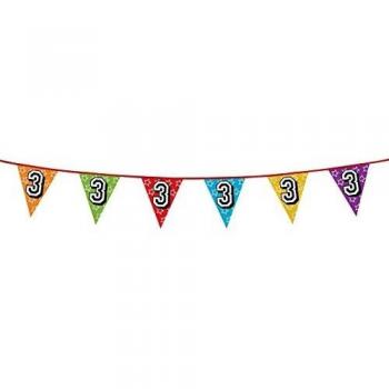 Drapeau Holographique Guirlande 3 an, 8 m Boland