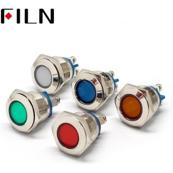 Brass Chrome Finish 16mm LED Pilot Indicator Light for Car and Marine