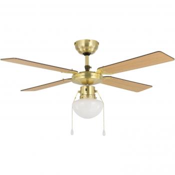 EGLO Fortaleza Bronze And Wood Ceiling Fan