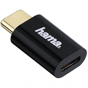 Hama USB Type-C Adapter, Micro-USB auf USB-C, Schwarz
