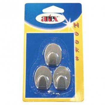 Crochets de fixation inox auto-adhésifs (3 pcs)