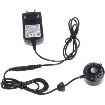 Ultraschall‑LED Teichnebel‑Fogger, Wasserbrunnen, 3‑Farblicht – EU‑Stecker