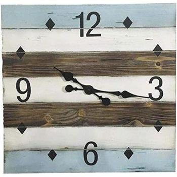 Horloge Carrée en Bois Inspirée du Littoral