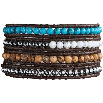 Rafaela Donata Damen-Armband – Braunleder mit Jaspis