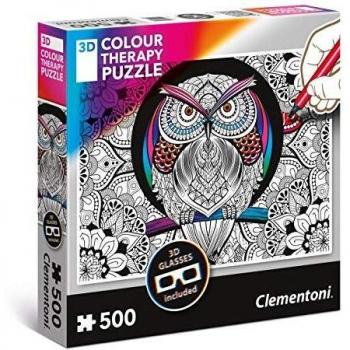 Clementoni 35050 Owl 500‑Piece 3D Therapy Puzzle