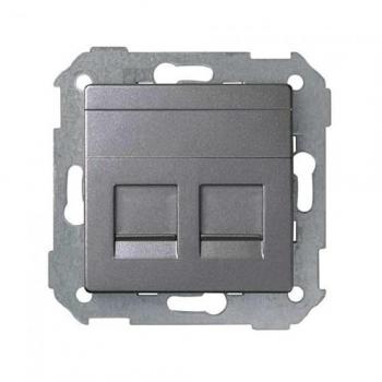 82 C/G Plaque Universelle 2 RJ45 Titan