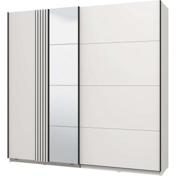 Schwebetürenschrank Ascalon mit 3D-Lamellen und Spiegel