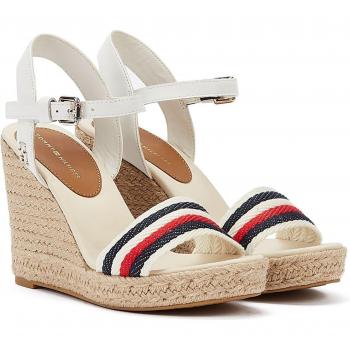 Tommy Hilfiger Corporate coin Ecru Sandales Blanches pour Femmes