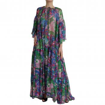 Dolce & Gabbana Multicolor Floral Silk Maxi Dress