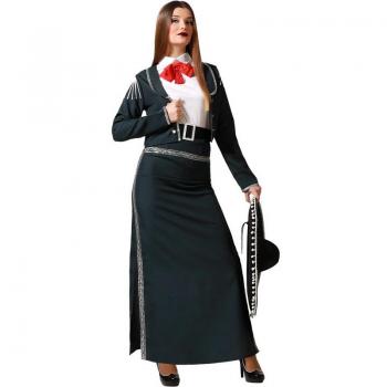 Disfraz de Mariachi mujer con cinturón negro
