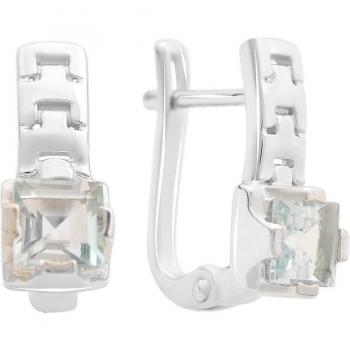 Orecchini d'argento con topazio 1.708ct blu chiaro