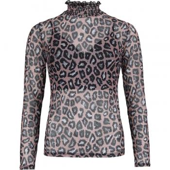 Gothicana Levi Longsleeve – Schwarzer Gothic Look mit Leopardenpattern, XS–XXL