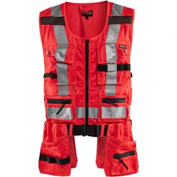 Chaleco de Seguridad Rojo Brillante XXL con Compartimentos