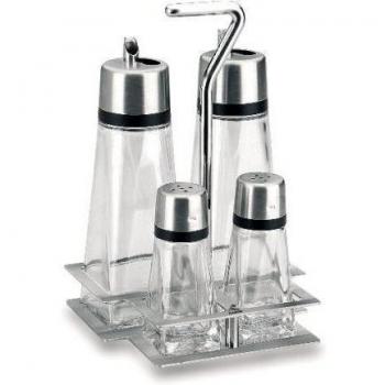 Set de Vinagreras Hiperlux 4 Piezas con Soporte