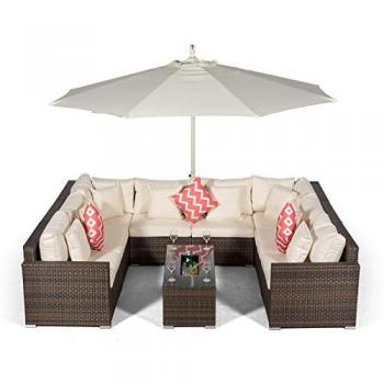 Havana Large Coffee Table Rattan Sofa Set for 8