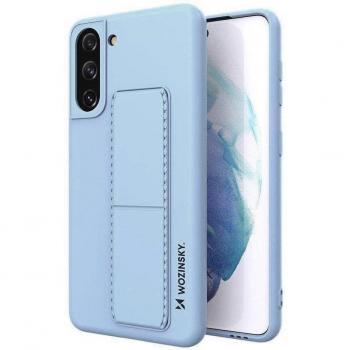 Light Blue Silicone Kickstand Protector for Samsung S21+ 5G