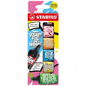 Pack 6 Mini Surligneur BOSS Noir