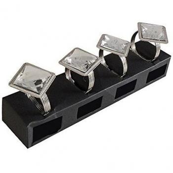 Bankett‑Eleganz: 4x Diamant‑Ringe in Eckschnitt