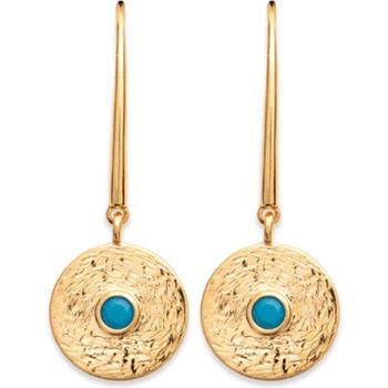 Boucles 'Cléopatra' en Plaqué Or avec Pierre Turquoise