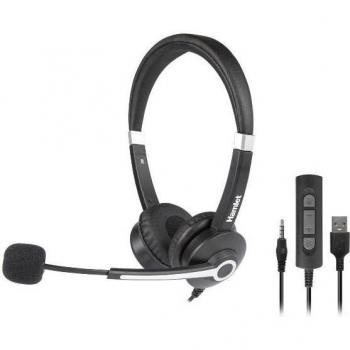 Hamlet HHEADM-UJS cuffia e auricolare Cablato A Padiglione Ufficio USB tipo Nero