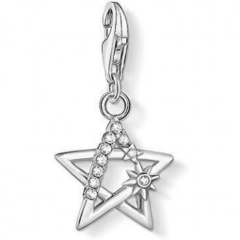 Thomas Sabo Orecchino per Donna in Argento Sterling con Zircone Cubica a Forma di Stella e Pietre