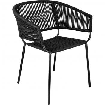 VEGA Samo Bistrostuhl – 62,5 × 56 × 79 cm, schwarz, 2‑Stück-Set