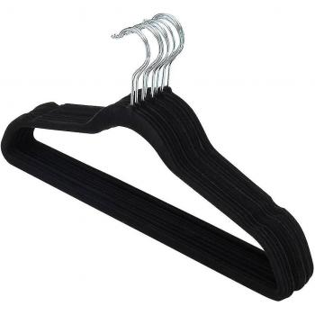 Hangers velours noirs, anti‑glissade – lot 10 – Elsavct