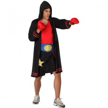 Disfraz de Boxeador Vintage Rojo y Negro para Hombre