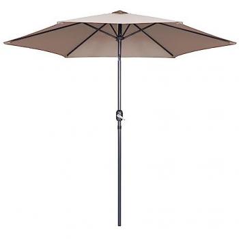 Parasol droit 3m aluminium taupe avec manivelle
